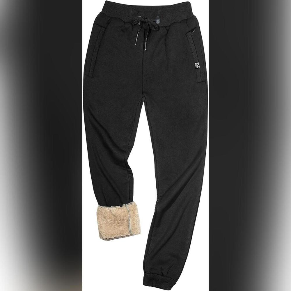 NWOT FSH Gihuo Men's Sherpa Lined Athletic Sweatpants Track Pants, Medium